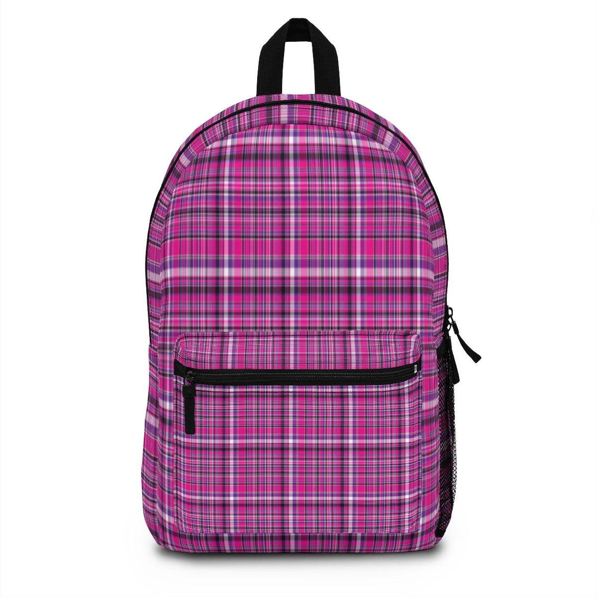 Pink and Purple Plaid Backpack