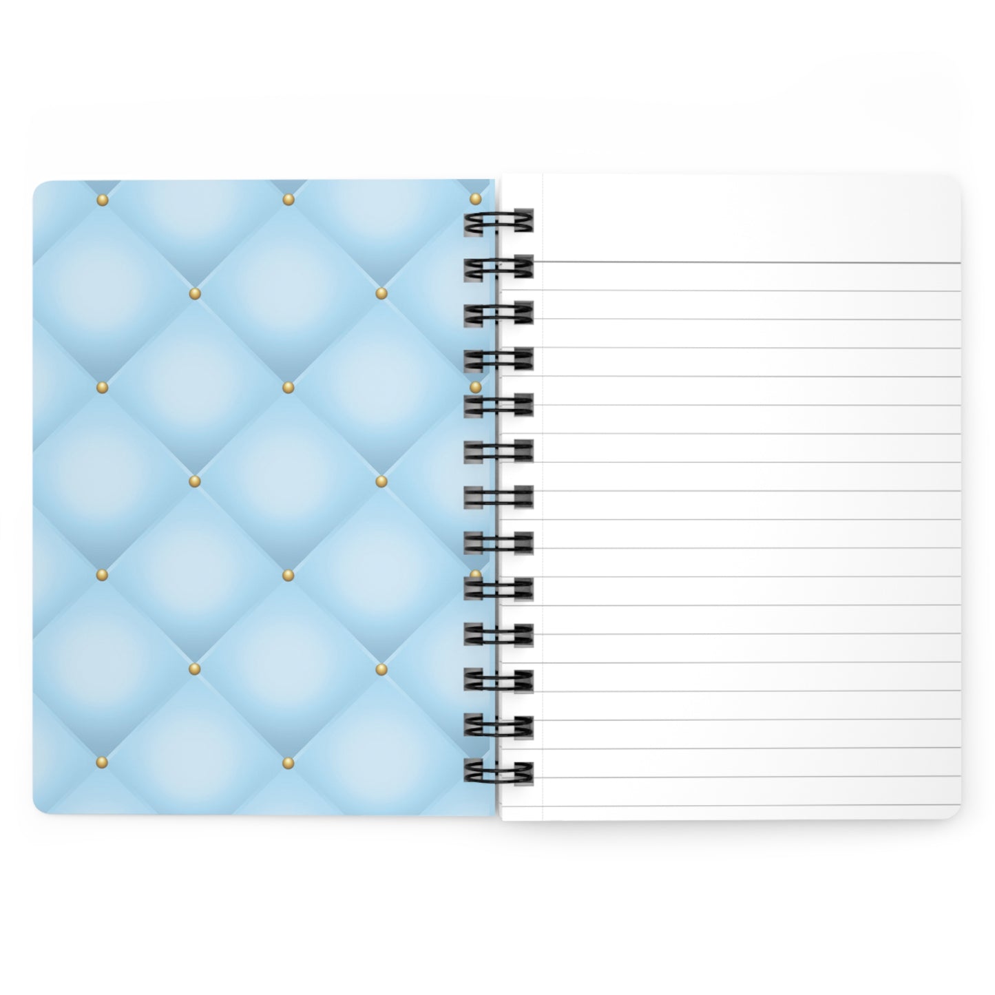 Stop for one minute Tufted Print Light Grayish Blue and Gold Spiral Bound Journal