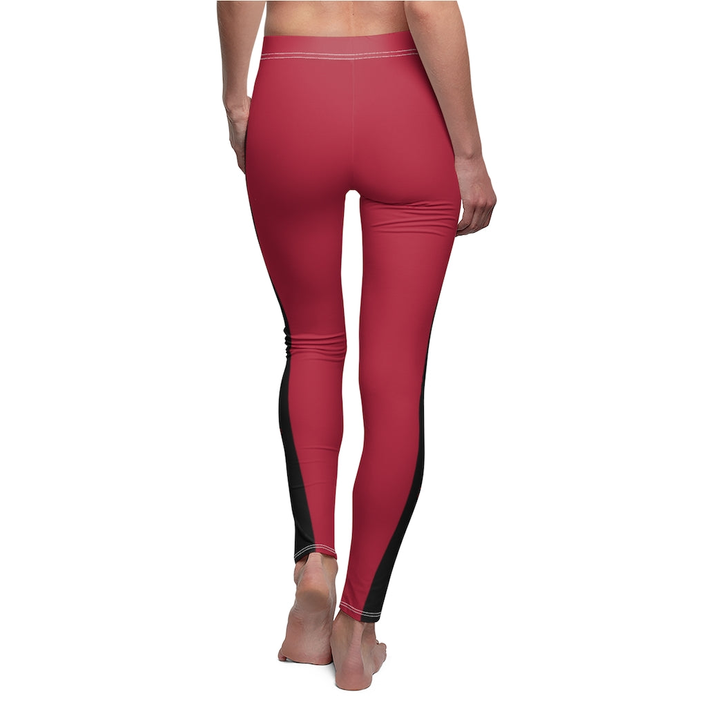 Unapologetically Awesome Red Black Stripe Casual Leggings