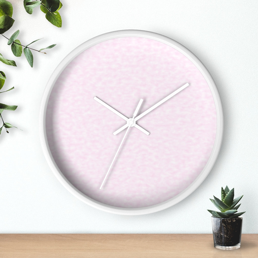 Light Magenta-Pink Clouds Wall Clock