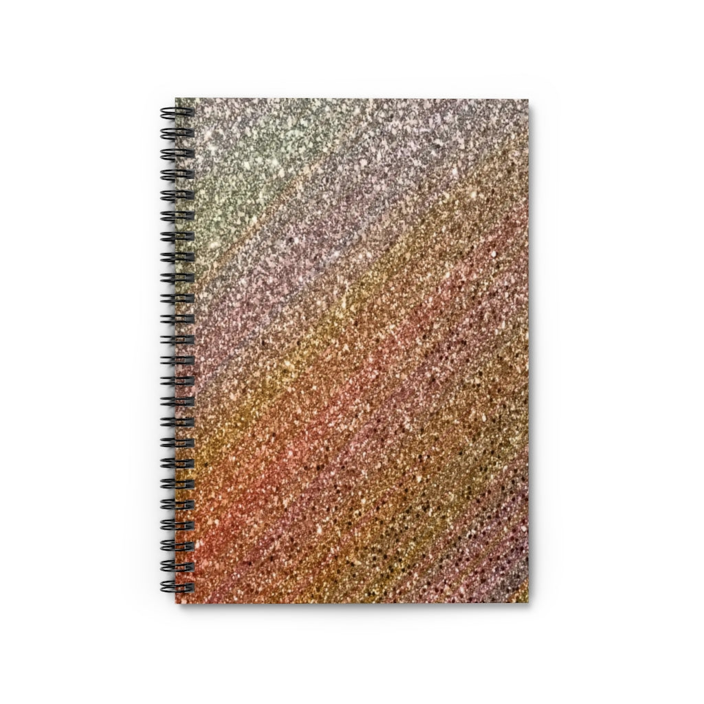 Orange Glitter Spiral Ruled Line Notebook