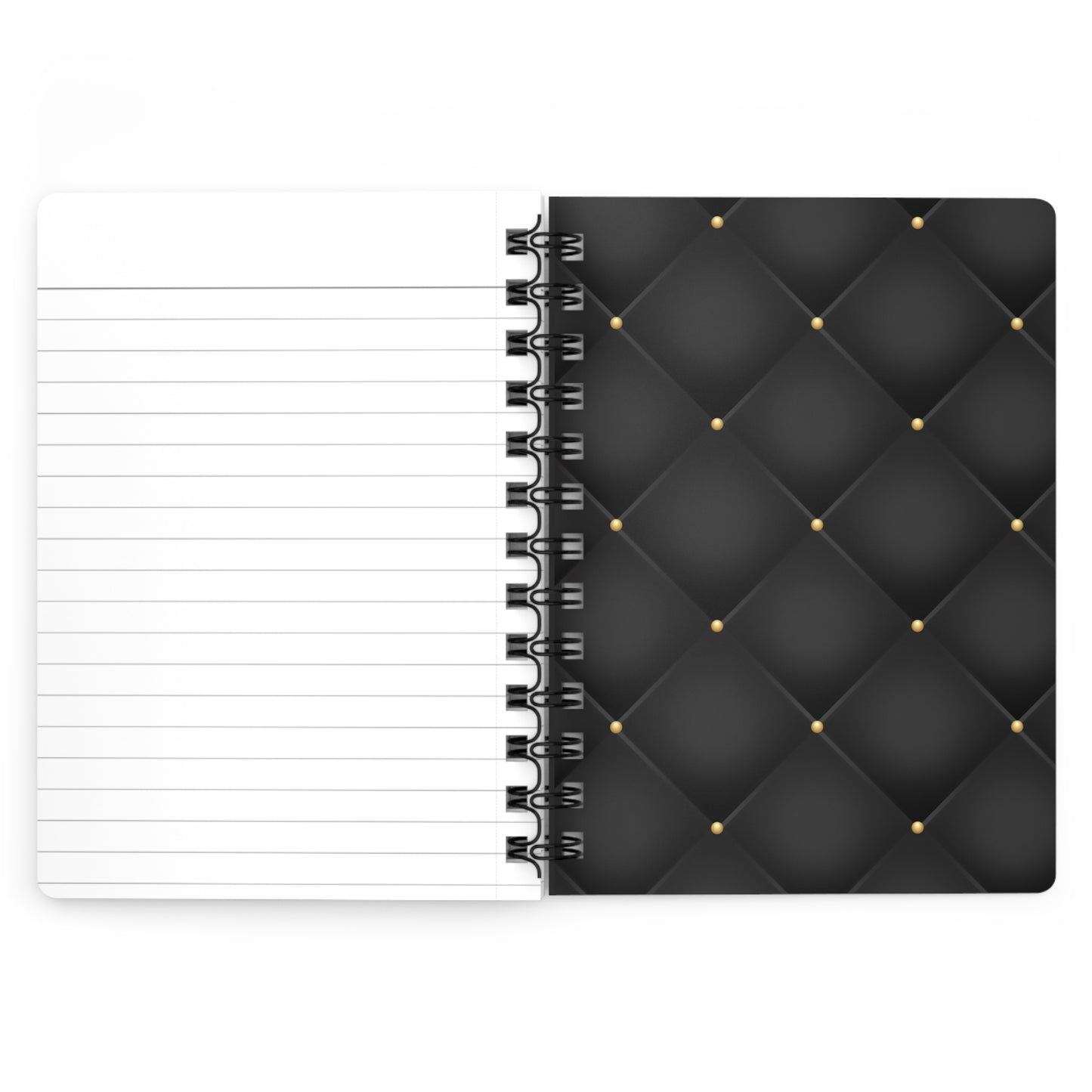 Stop for one minute Tufted Print Black and Gold Spiral Bound Journal