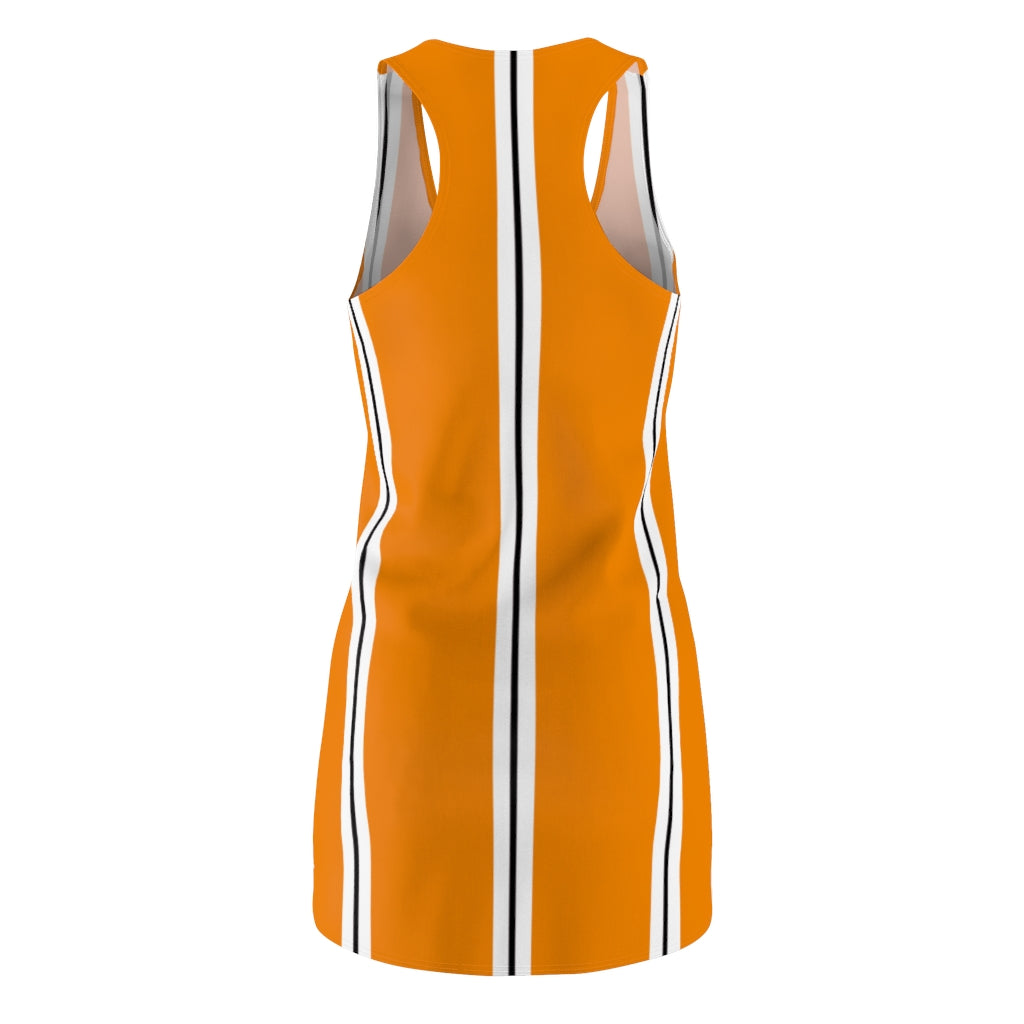 Tangerine BW Stripes Racerback Dress