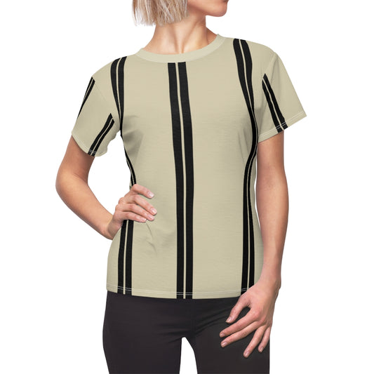 Solid Natural BL Stripes Women's Tee
