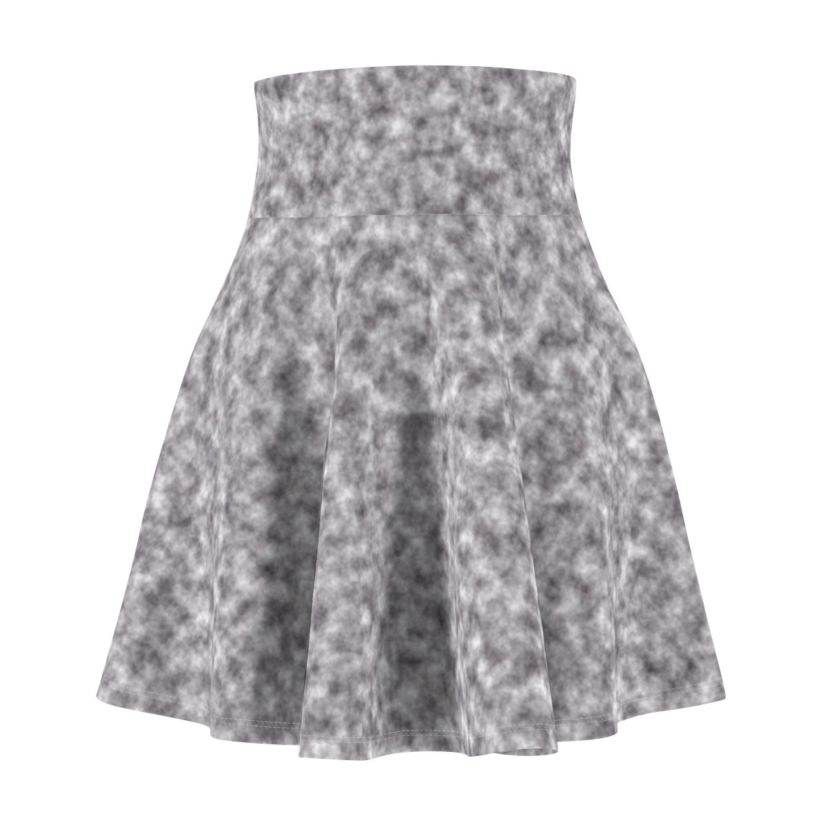 Gray and White Clouds Skater Skirt