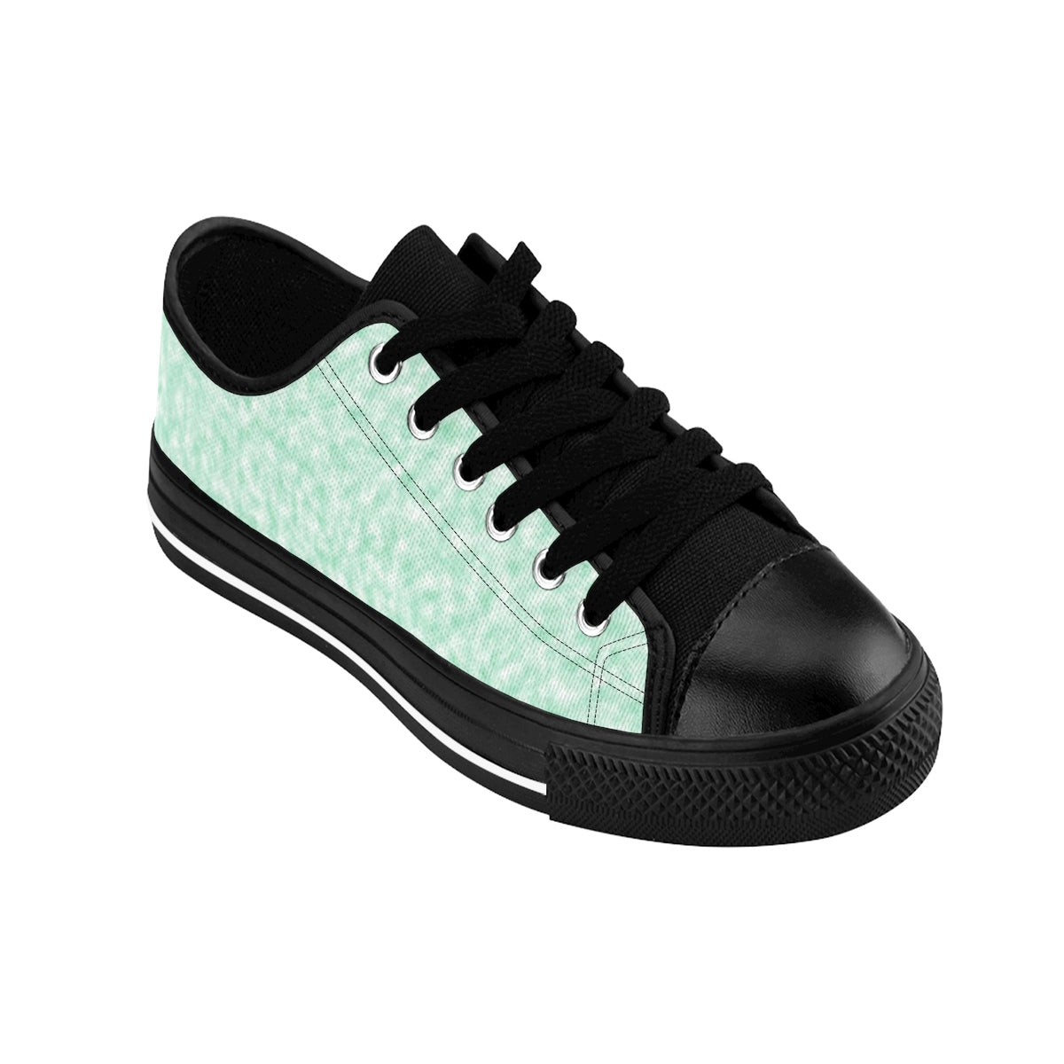 Seafoam Green and White Clouds Women's Sneakers