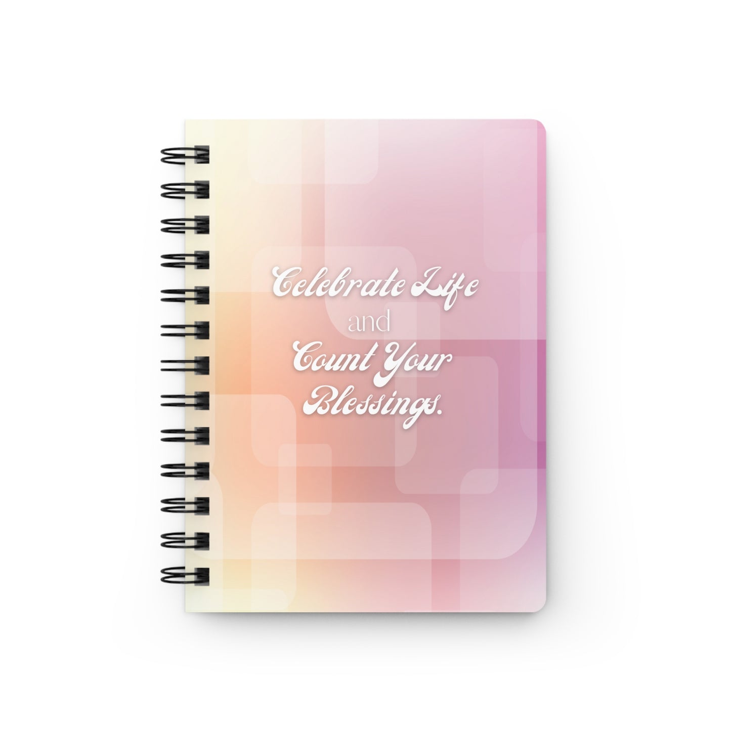 Celebrate Life Pastel Abstract Squares Spiral Bound Journal