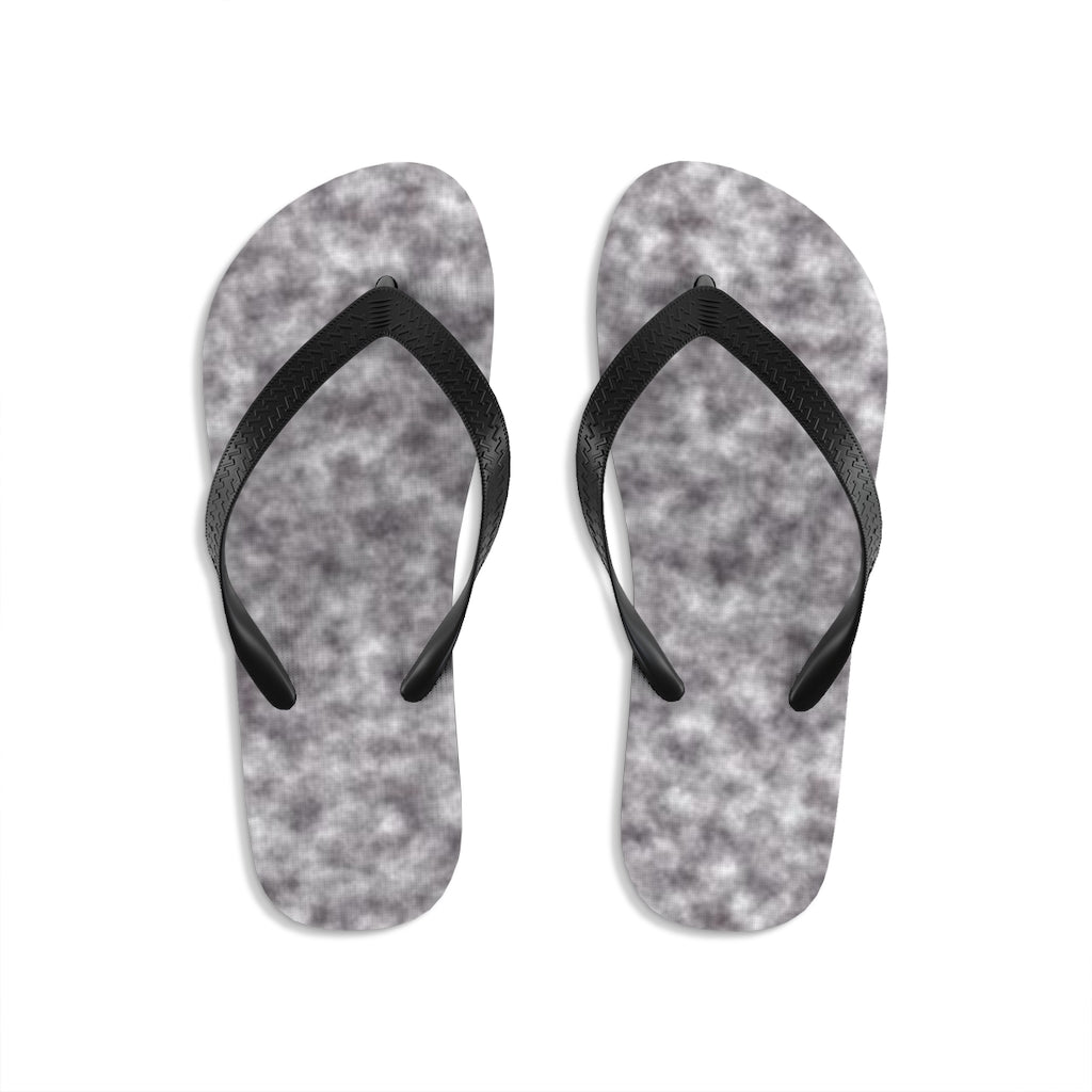 Gray and White Clouds Unisex Flip-Flops