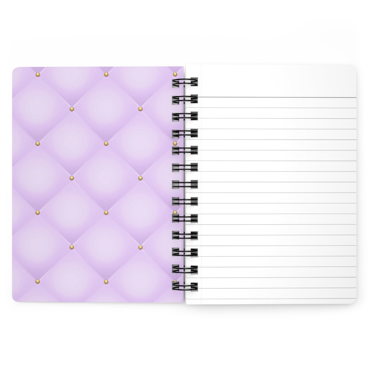 Stop for one minute Tufted Print Light Grayish Violet and Gold Spiral Bound Journal