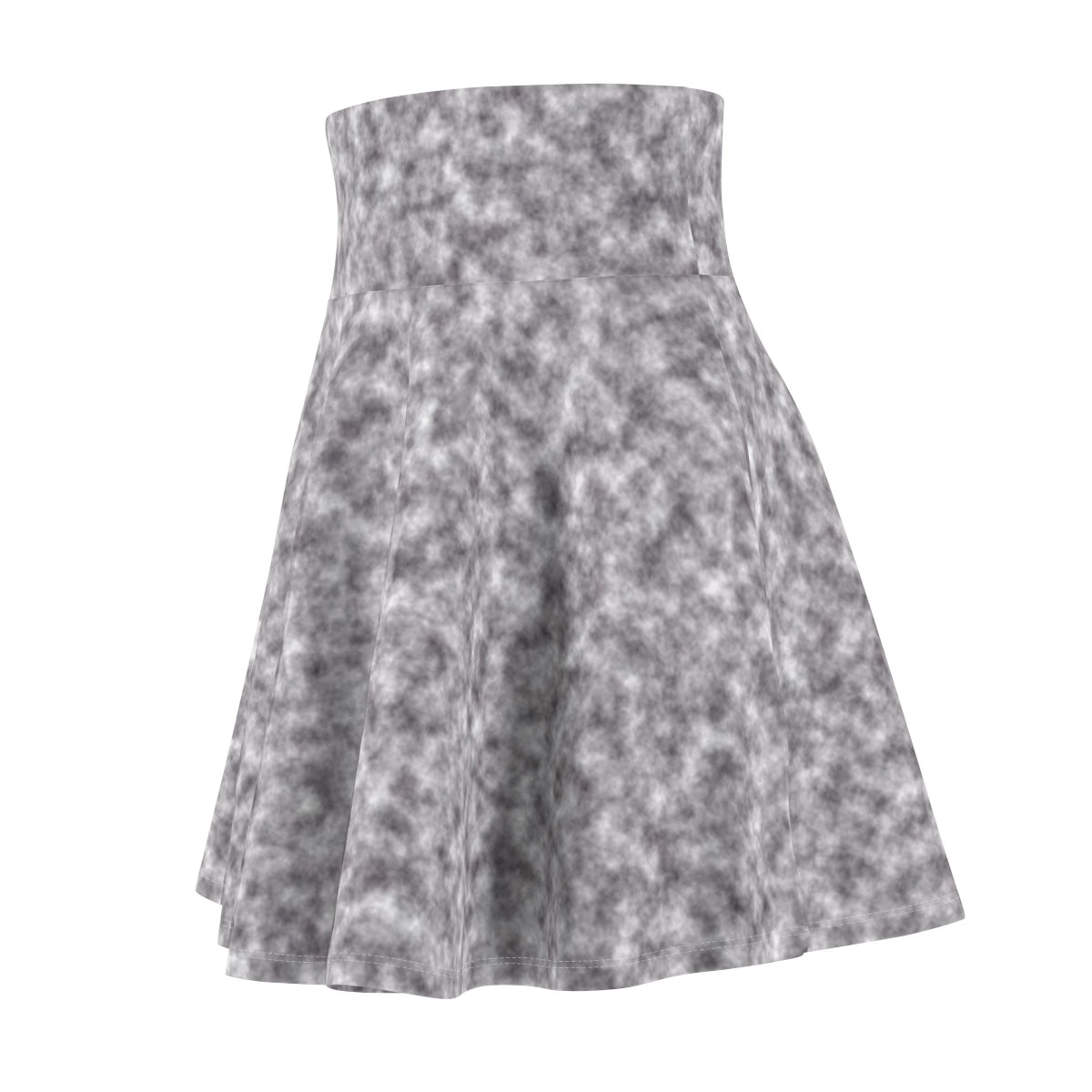 Gray and White Clouds Skater Skirt