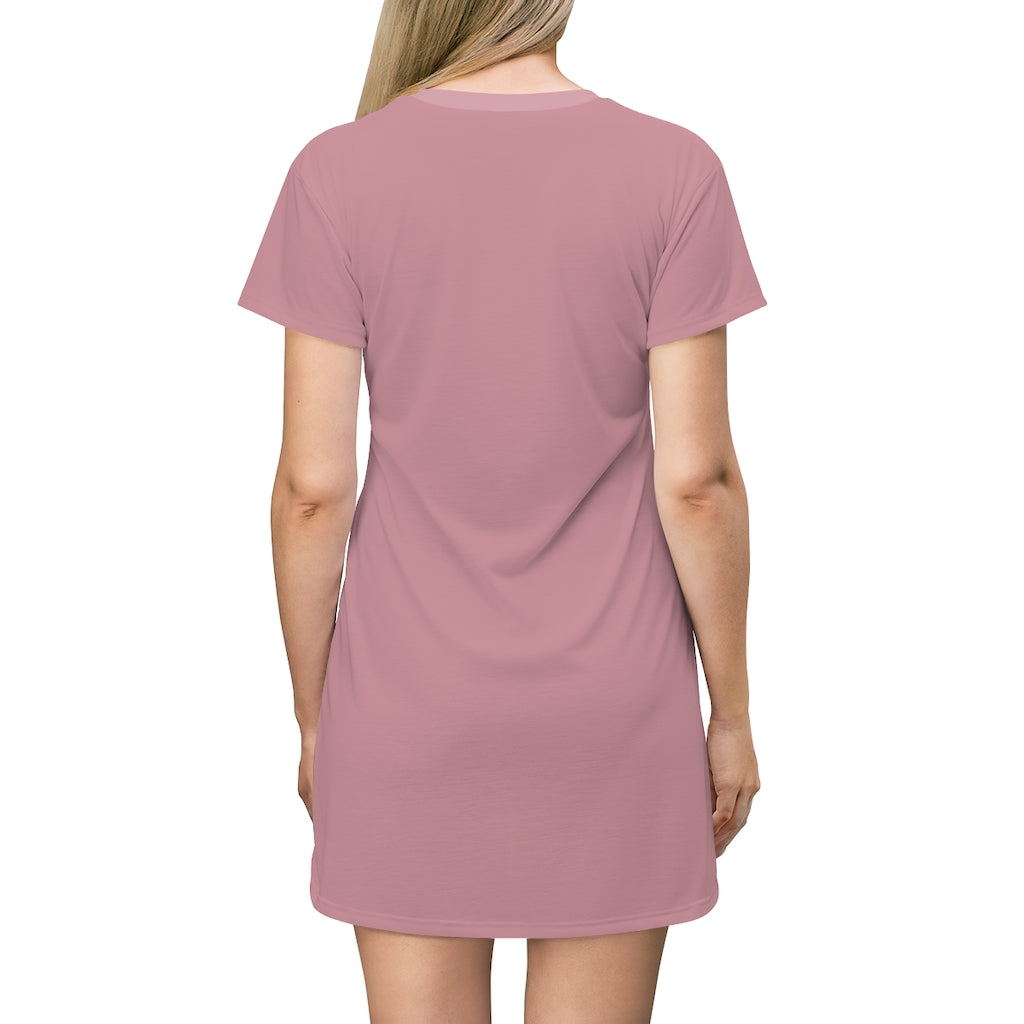 Solid Light Pink T-shirt Dress