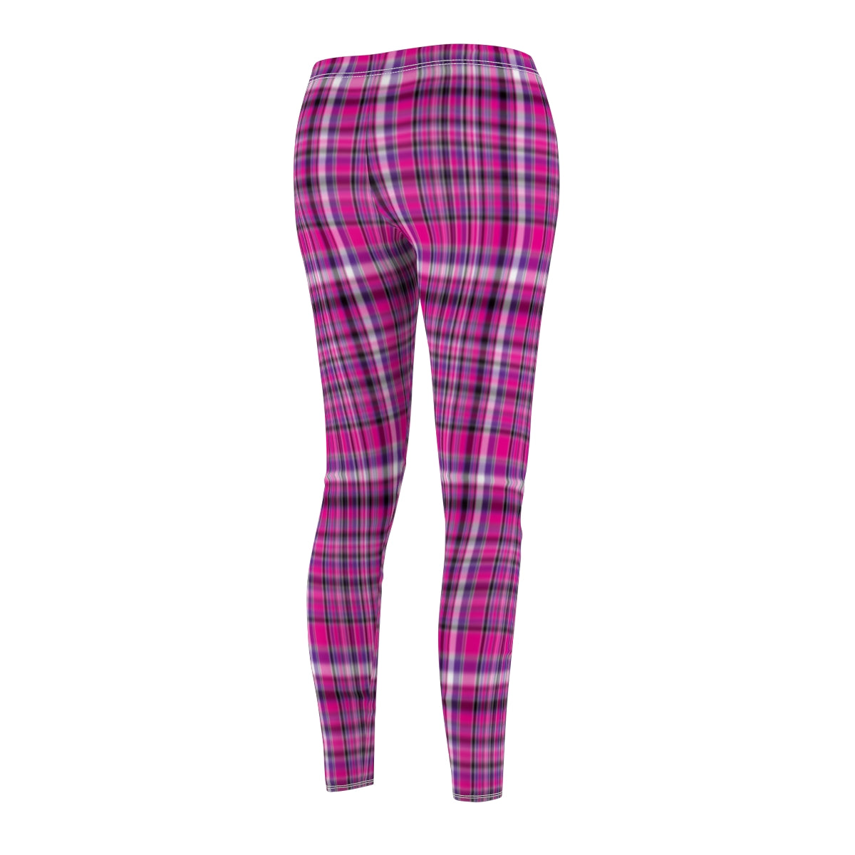 Pink and Purple Plaid Casual Leggings