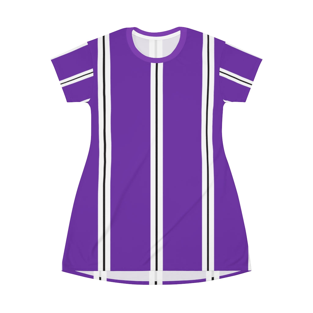 Grape BW Stripes T-shirt Dress