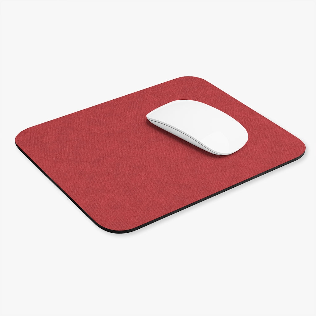 Coral Leather Print Rectangle Mouse Pad