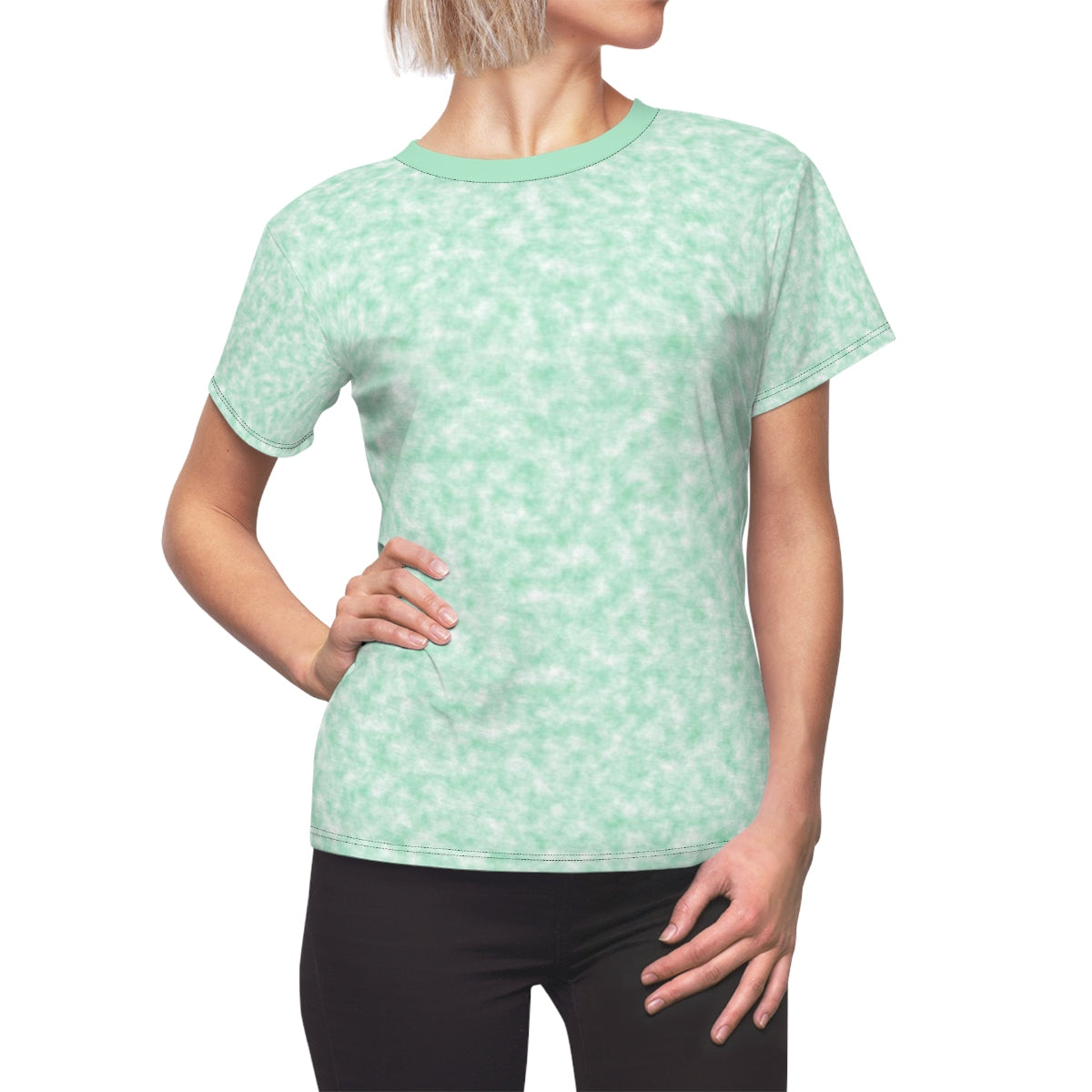 Seafoam Green and White Clouds Women's Tee