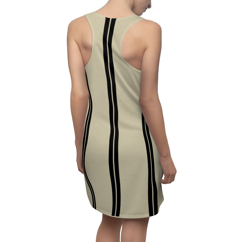 Solid Natural BL Stripes Racerback Dress