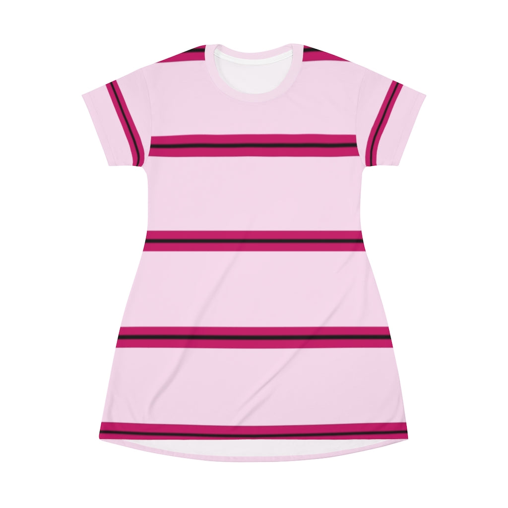Light Magenta-Pink PRH Stripes T-shirt Dress