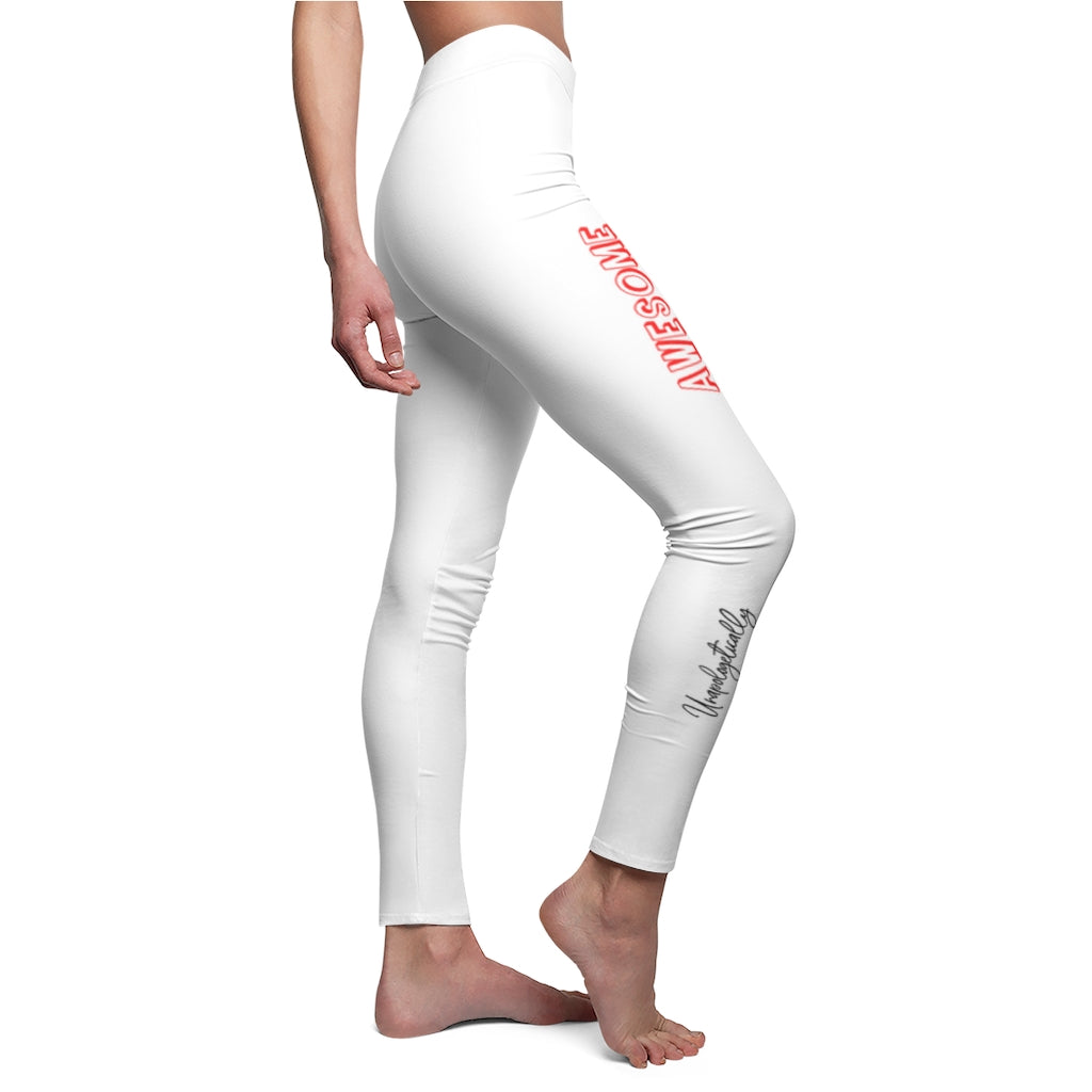 Unapologetically Awesome White Stripe Casual Leggings