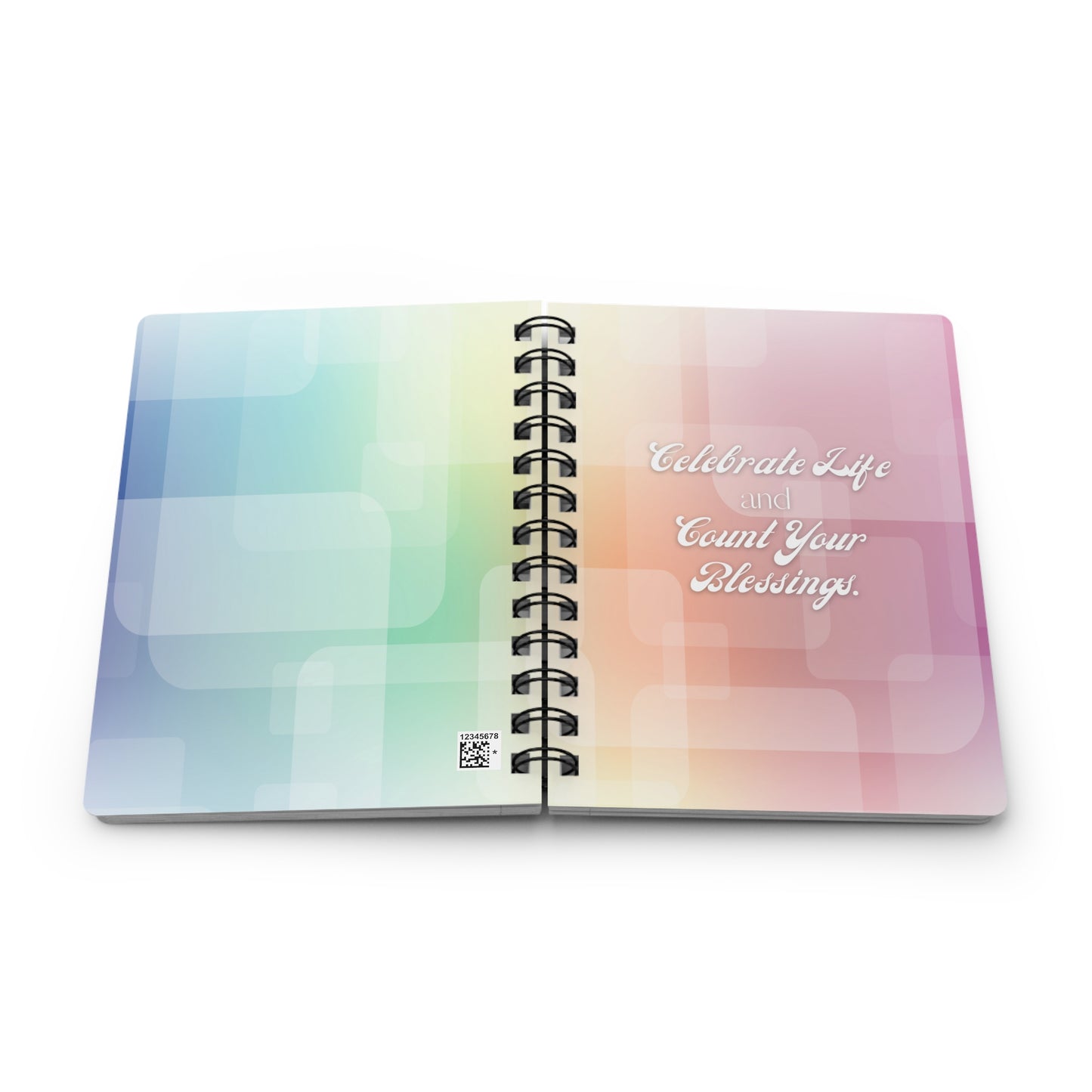 Celebrate Life Pastel Abstract Squares Spiral Bound Journal