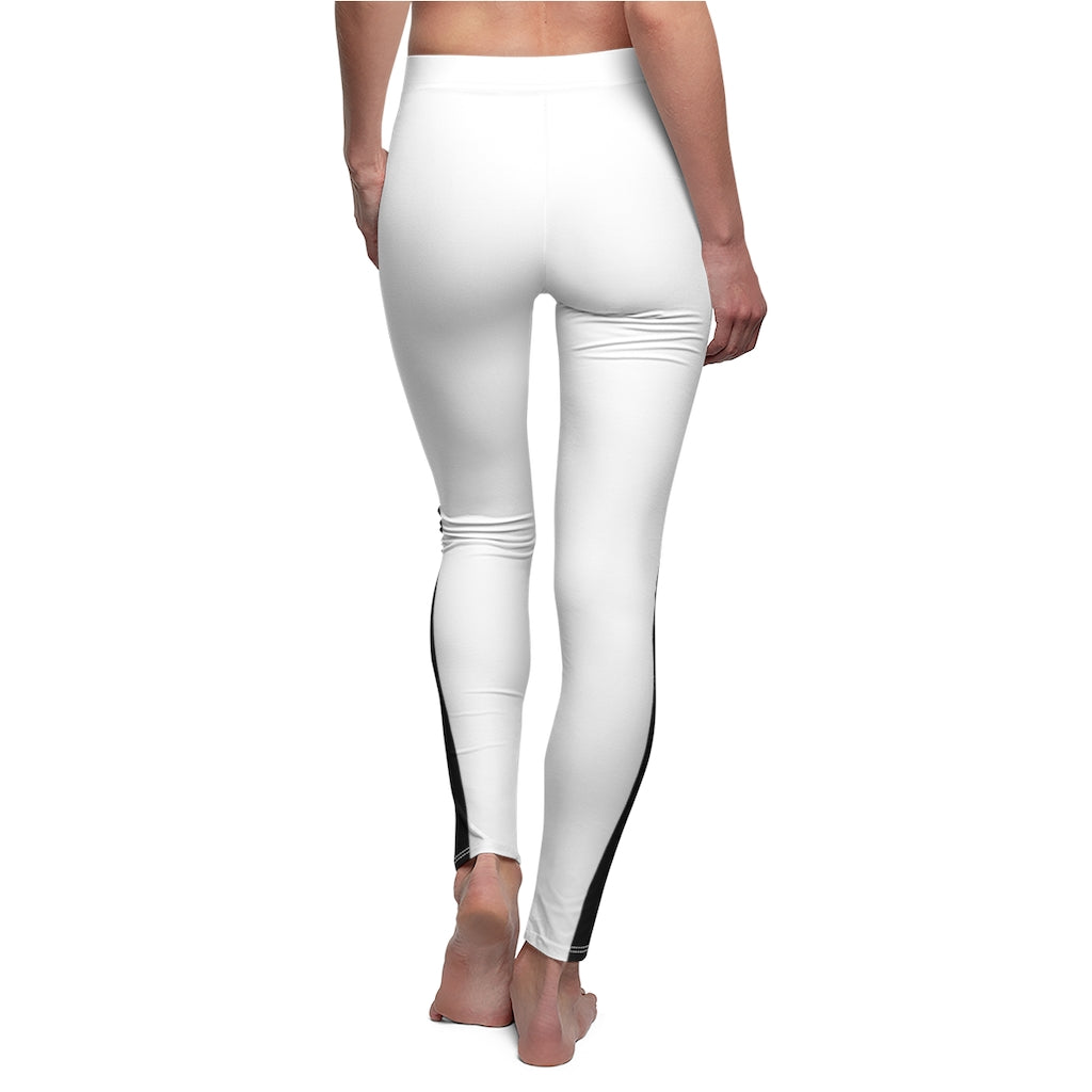 Unapologetically Awesome White Black Stripe Casual Leggings